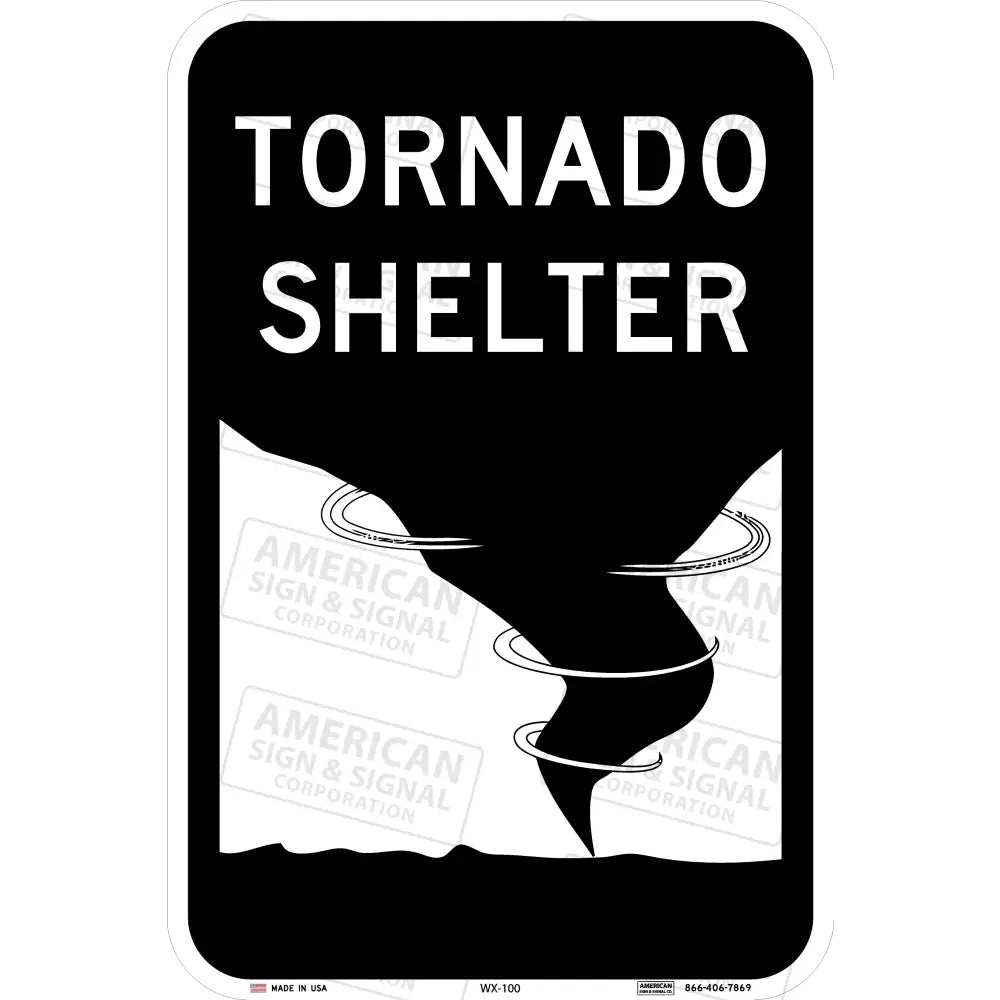 Tornado Shelter Sign 12X18 / 3M 3930 Hip