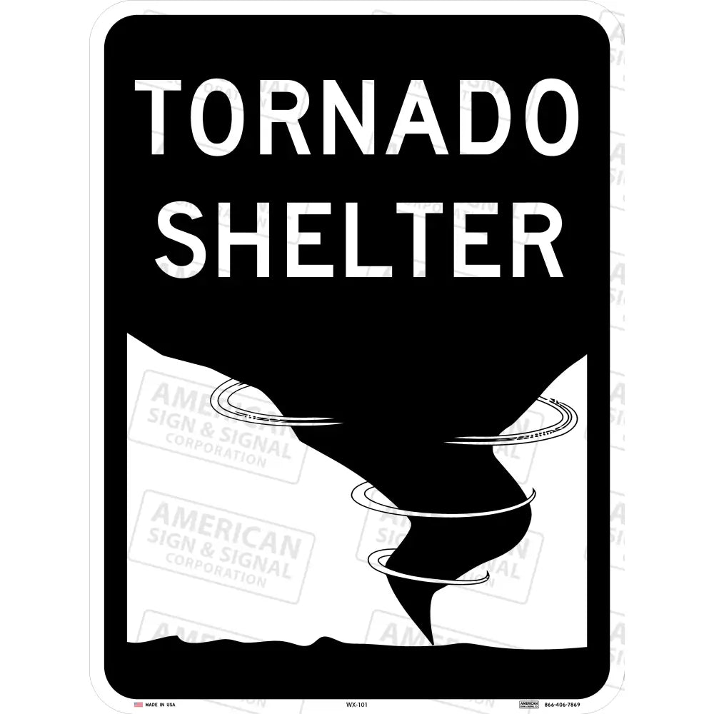 Tornado Shelter Sign 18X24 / 3M 3930 Hip