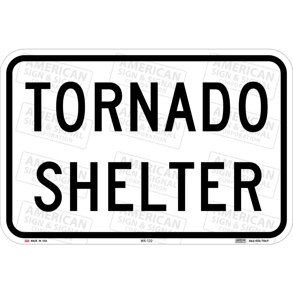 Tornado Shelter Worded Sign
