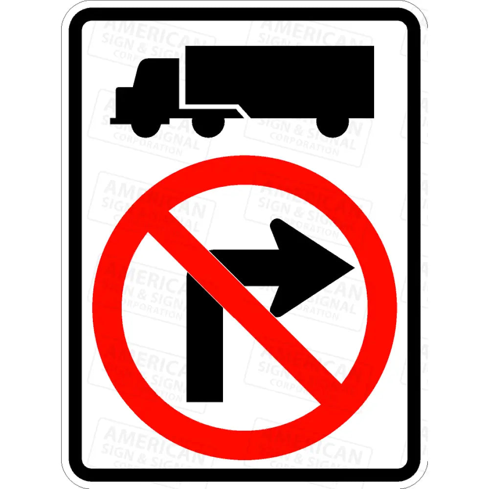 Trucks No Left Or Right Turn 3M 3930 Hip / 18X24