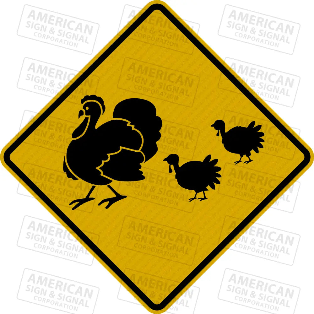 Turkeys Crossing Warning Sign