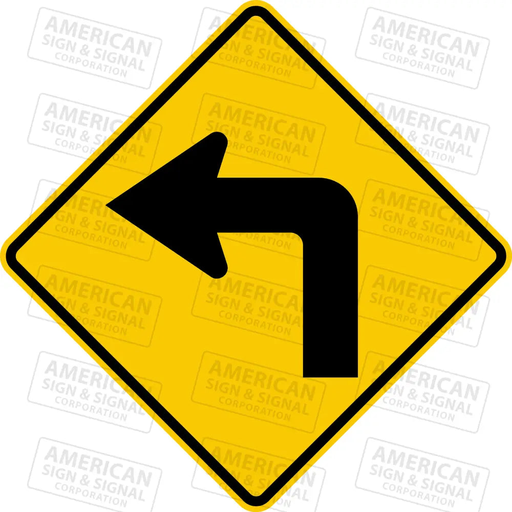 W1-1 Turn Sharp Curve Sign 3M 3930 Hip / Left 24X24