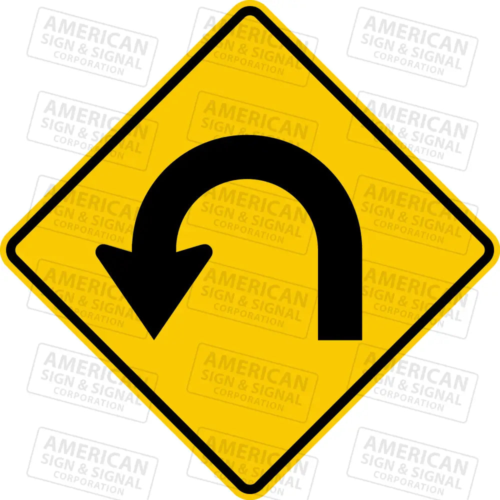 W1-11 Hairpin Curve Sign 3M 3930 Hip / Left 24X24