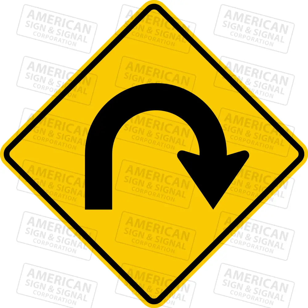 W1-11 Hairpin Curve Sign 3M 3930 Hip / Right 24X24