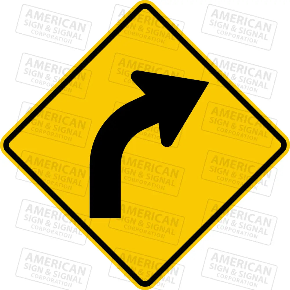 W1-2 Curve Sign 3M 3930 Hip / Right 24X24
