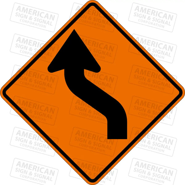 W1-4 Reverse Curve TTC Sign