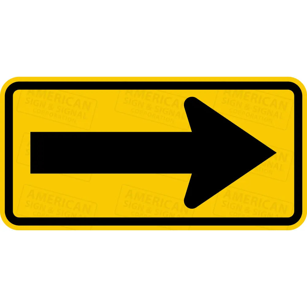 W1-6 Large Arrow Sign 3M 3930 Hip / Right 24X12