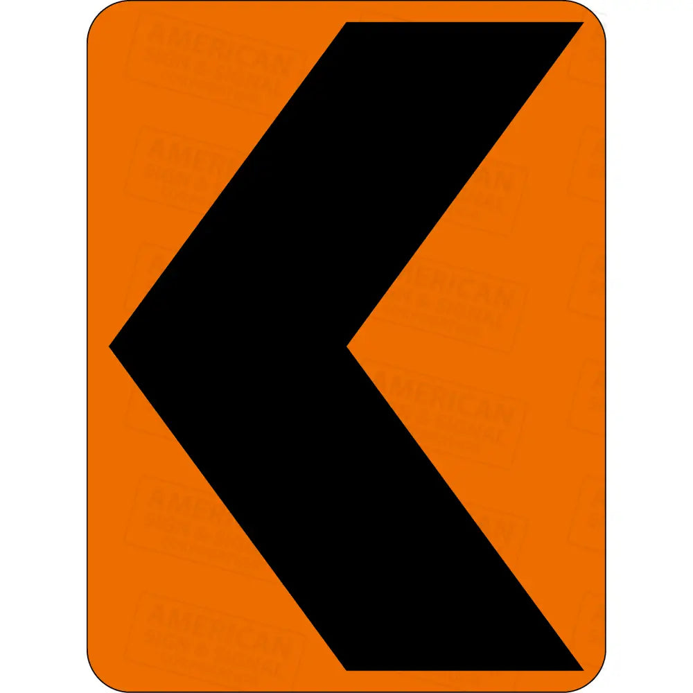 W1 - 8 Chevron Ttc Sign 3M 3924S Vip / Left 18X24