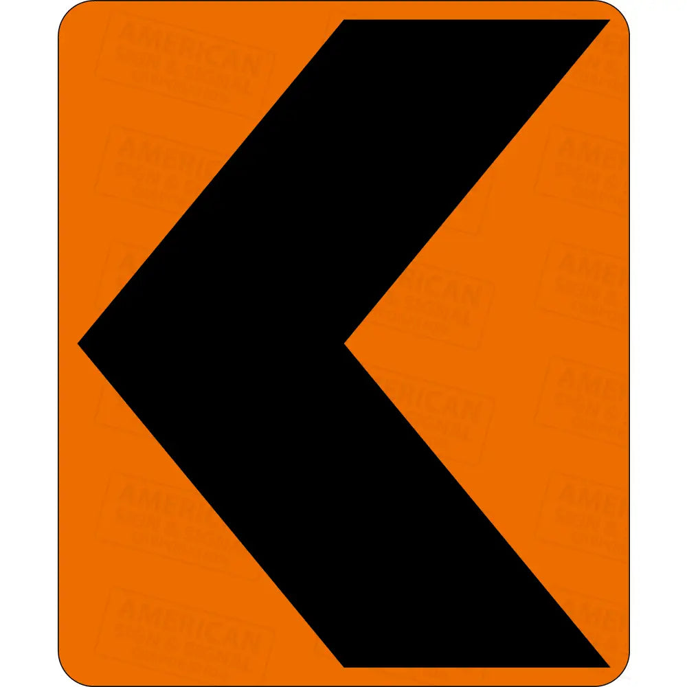 W1 - 8 Chevron Ttc Sign 3M 3924S Vip / Left 30X36