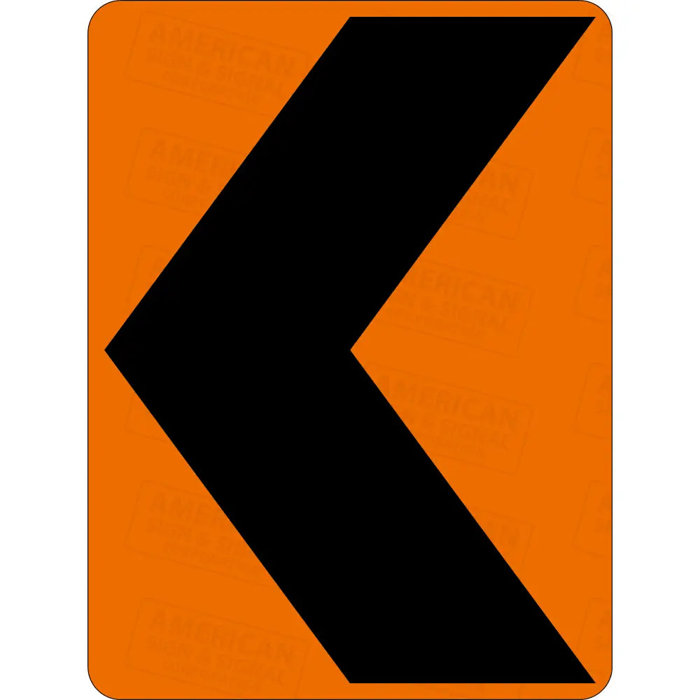 W1 - 8 Chevron Ttc Sign 3M 3924S Vip / Left 36X48