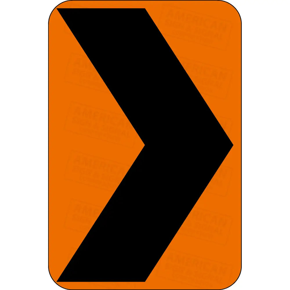 W1 - 8 Chevron Ttc Sign 3M 3924S Vip / Right 12X18