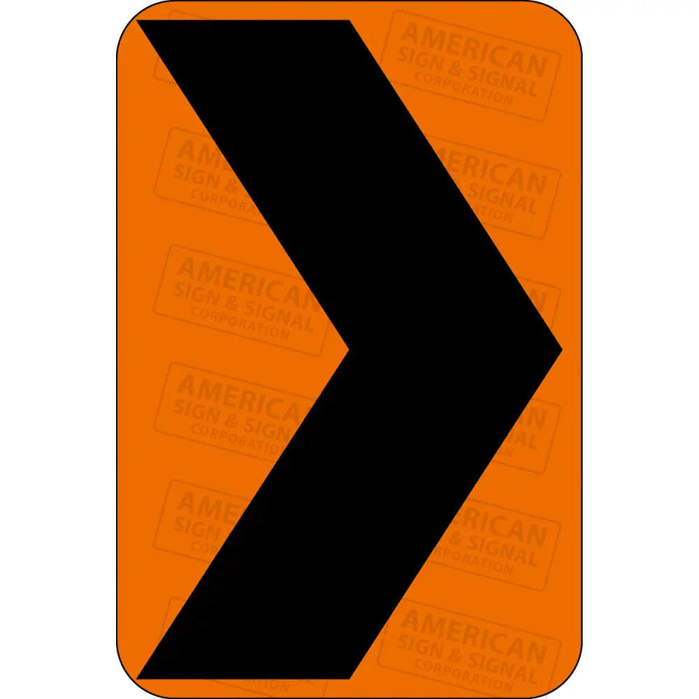 W1 - 8 Chevron Ttc Sign 3M 3924S Vip / Right 12X18