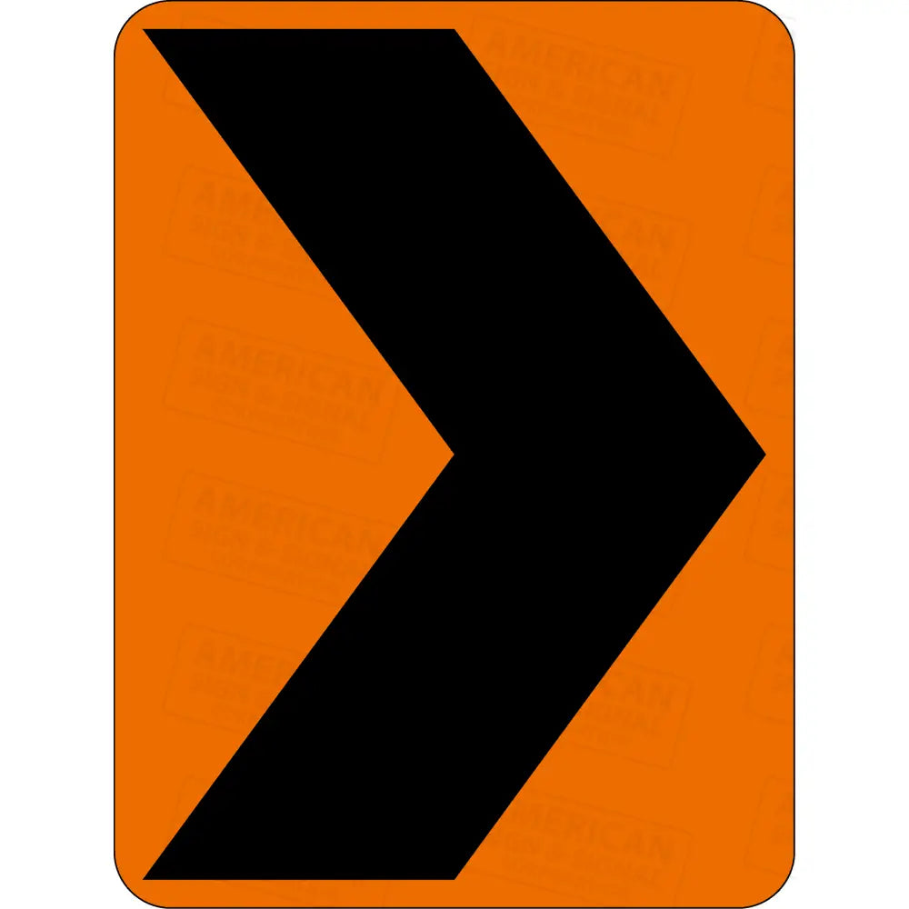 W1 - 8 Chevron Ttc Sign 3M 3924S Vip / Right 18X24