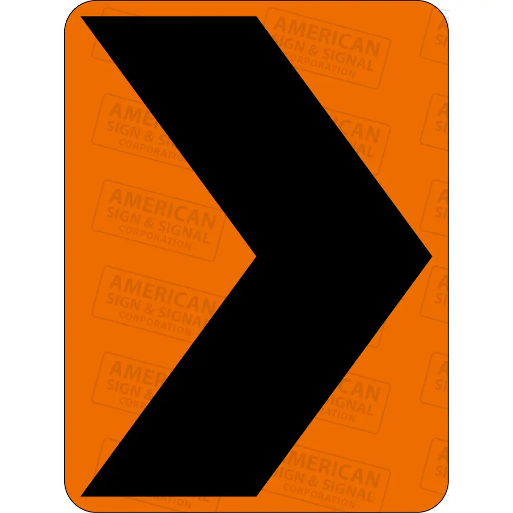 W1 - 8 Chevron Ttc Sign 3M 3924S Vip / Right 18X24