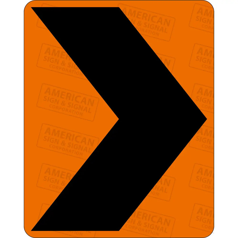 W1 - 8 Chevron Ttc Sign 3M 3924S Vip / Right 24X30