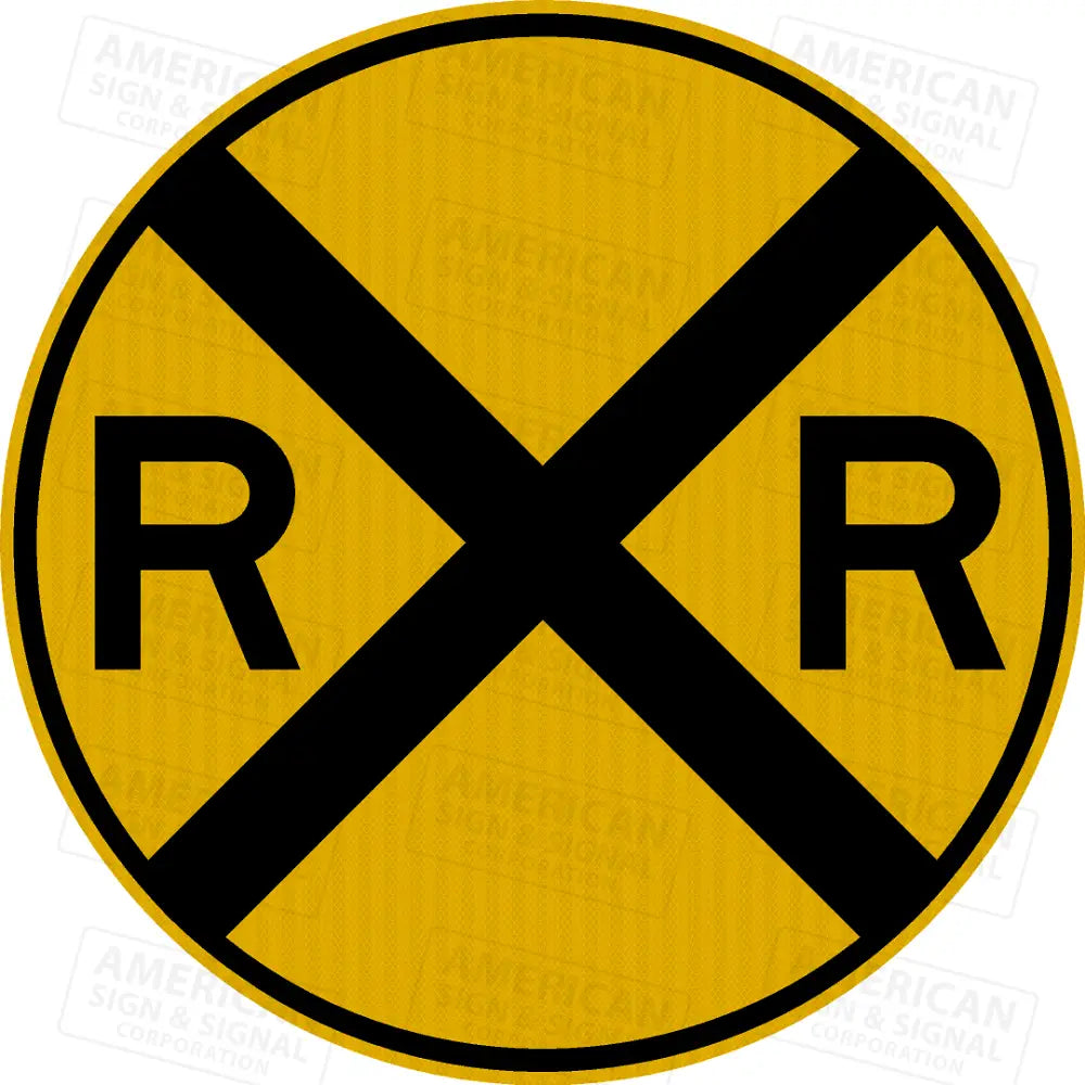 W10-1 Railroad Crossing Warning Sign 3M 3930 Hip / 24X24