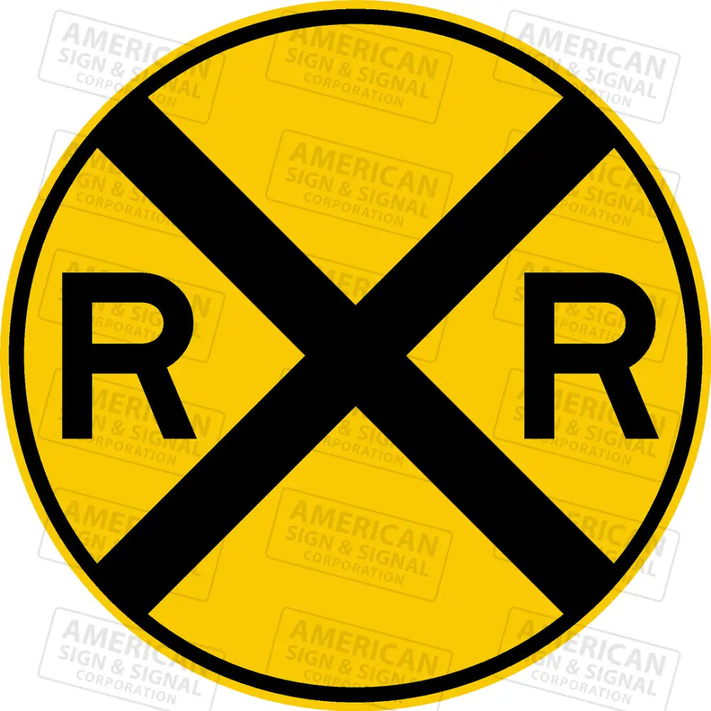 W10-1 Railroad Crossing Warning Sign 3M Diamond Grade / 24X24