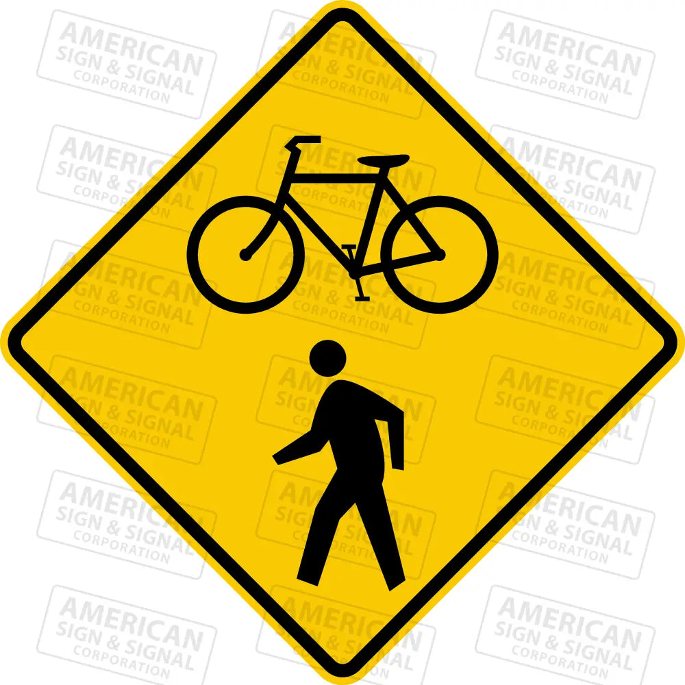 W11-15 Pedestrian Bicycle Crossing Warning