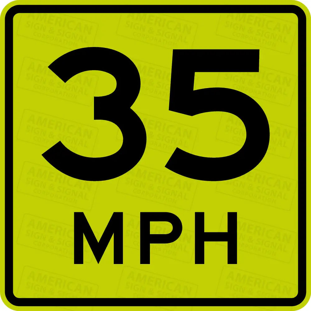W13 - 1 Advisory Speed Sign 3M Dg Flyg / 18X18