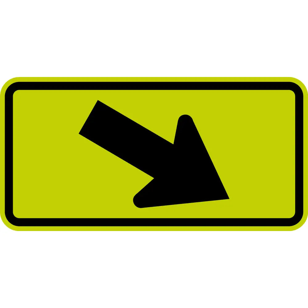 W16-7P Diagonal Arrow School Sign