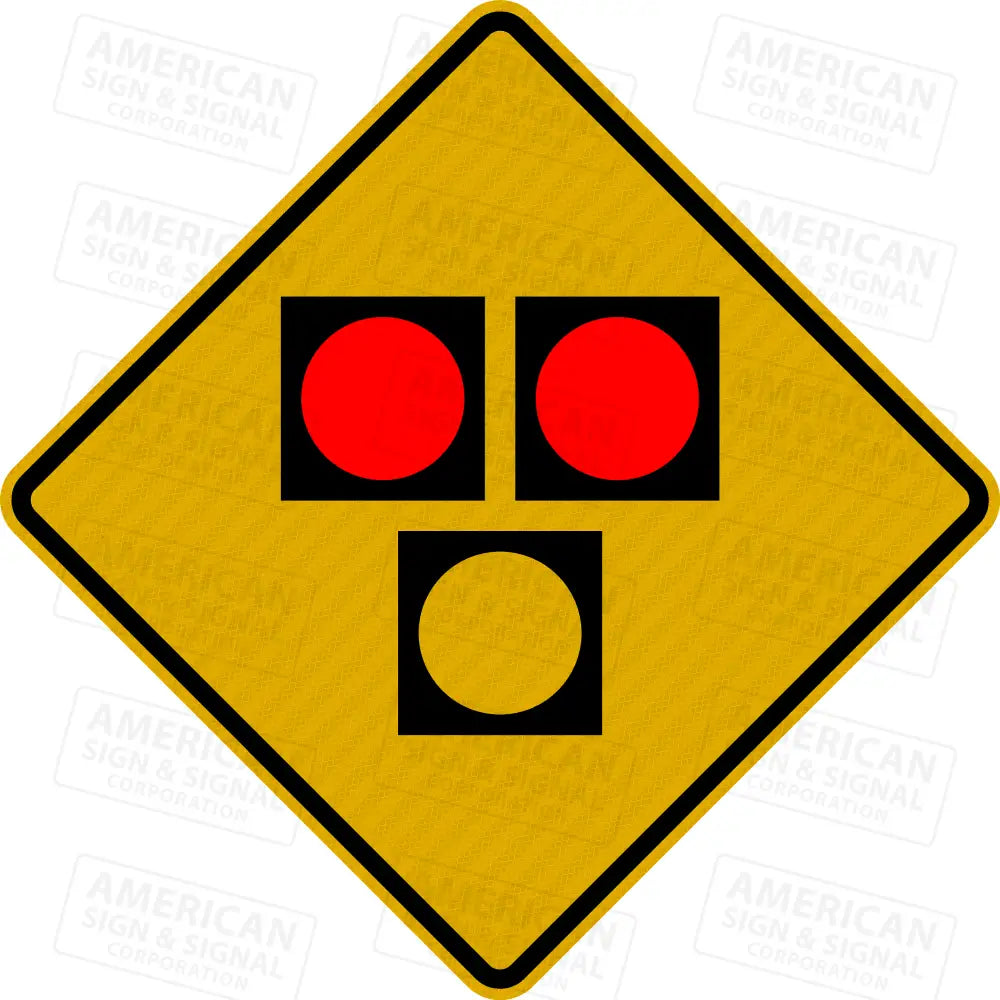 W3-3-De1 Pedestrian Hybrid Beacon Ahead Sign 3M 3930 Hip / 24X24