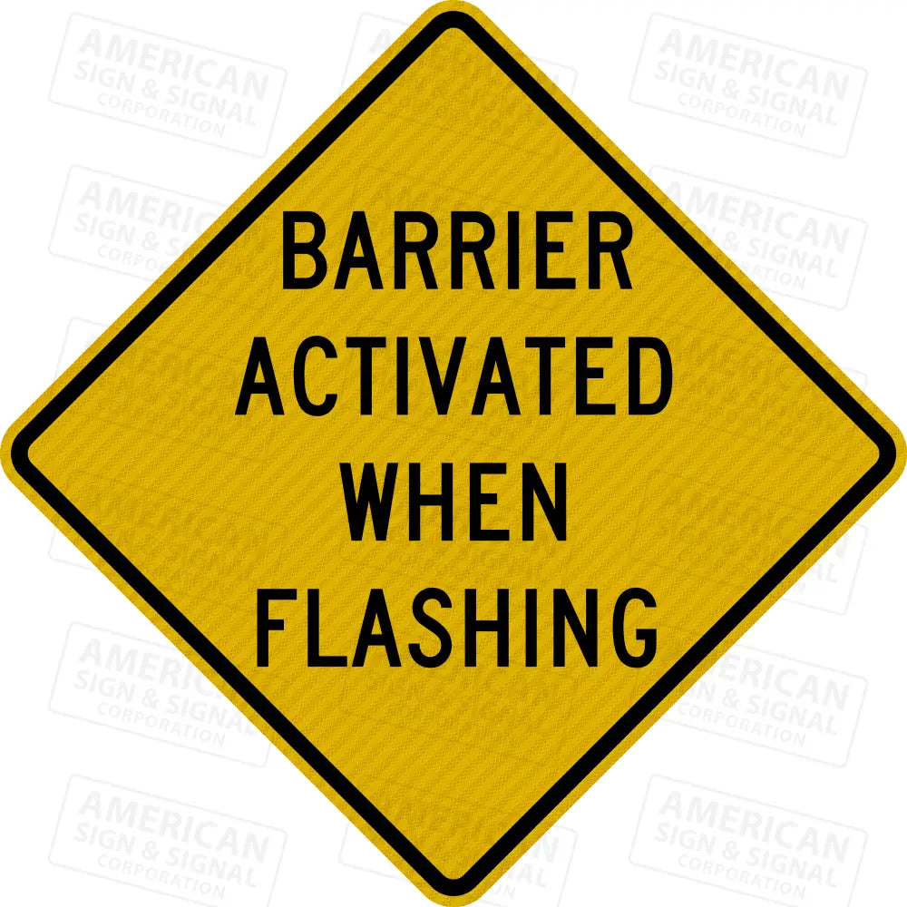 W3-3b-TEA Barrier Activated When Flashing Warning Sign
