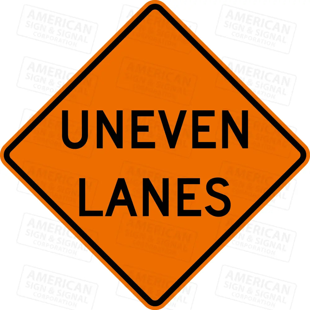 W8-11 Uneven Lanes Ttc Sign