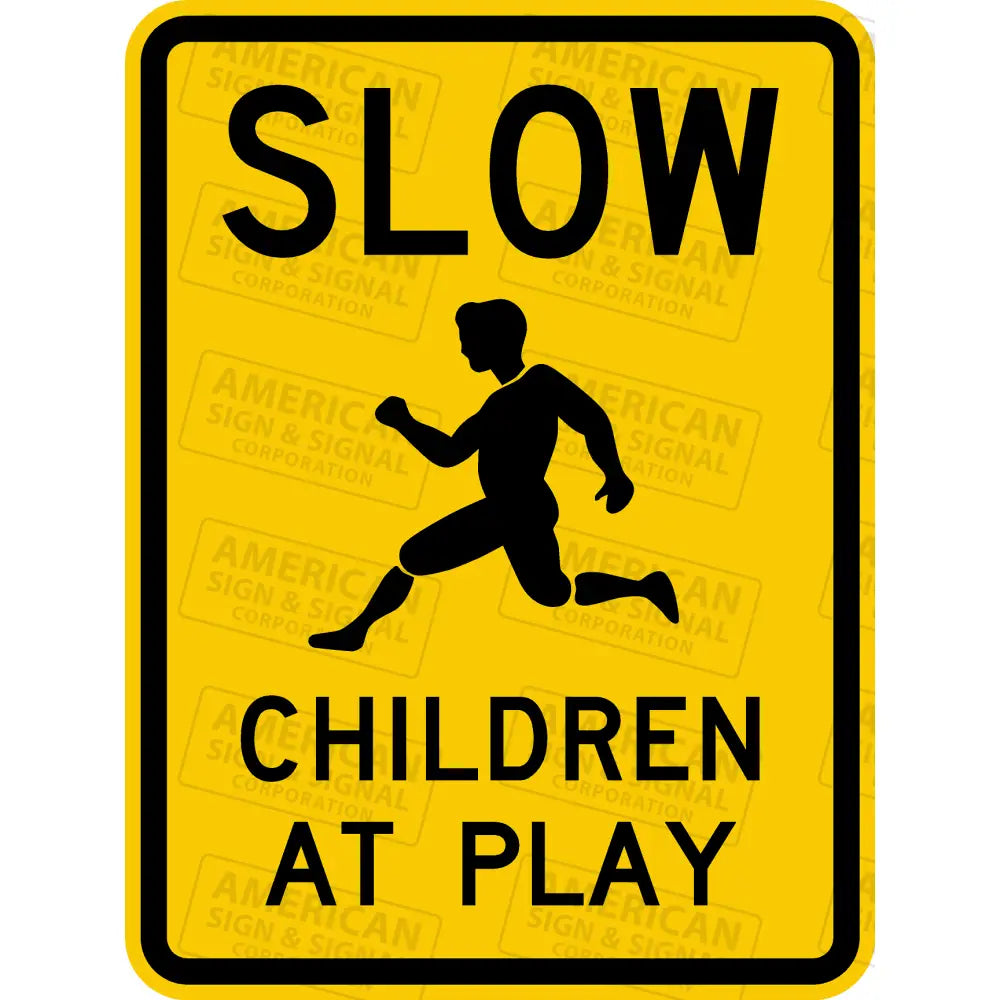 Slow Children At Play Sign 18X24 / 3M 3930 Hip Yellow A - Childen
