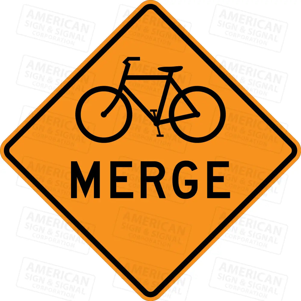 W9-5a Bicycle Merge TTC Sign