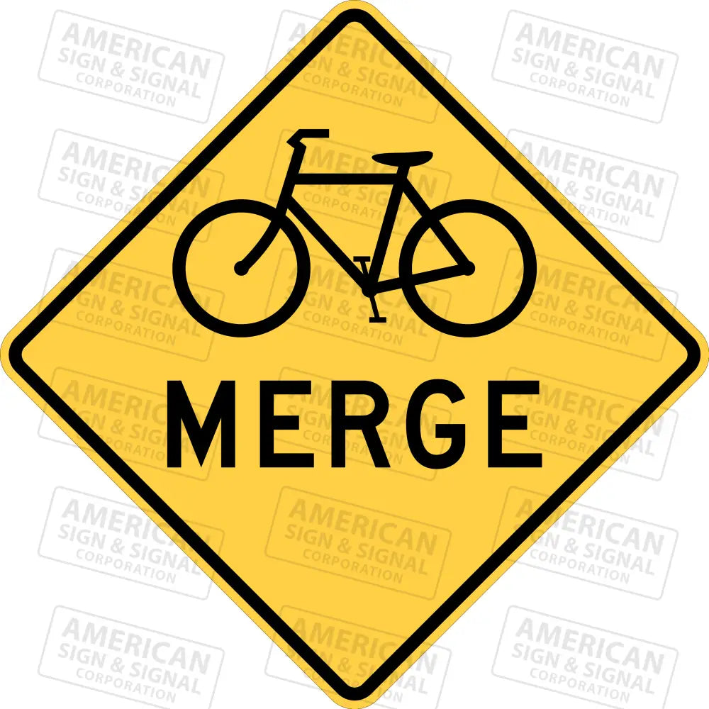 W9-5a Bicycle Merge Warning Sign